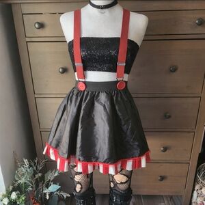 SPIRIT Sexy Clown Skirt With Suspenders Size Large